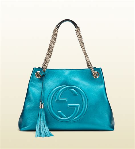 teal gucci bag|Gucci shoulder bag.